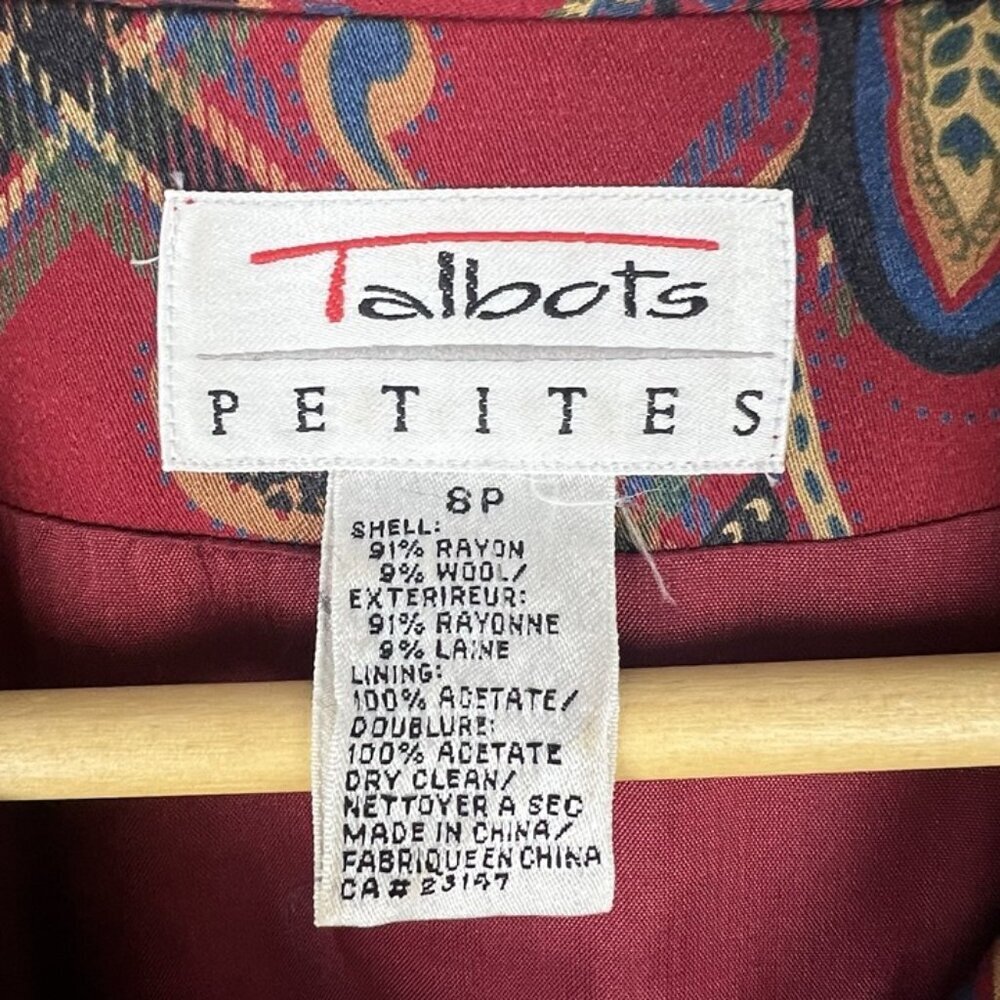 Vintage Talbots Faux Wrap Midi Dress sz 8 PETITE Plaid Equestrian Academia‎ Prep - Picture 7 of 10